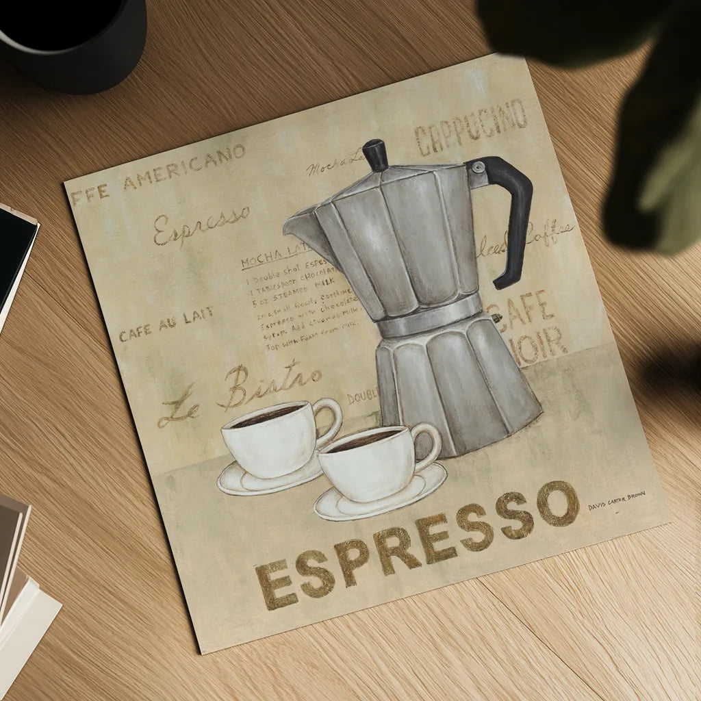 Espresso Cream by David Carter Brown. Shown as a detailed flat fine art print, highlighting archival giclee quality. Available as an archival giclee rolled canvas, fine art paper, or poster print. SKU 37691a.