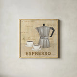 Espresso Cream by David Carter Brown. Shown in a natural wood glass frame for a timeless modern aesthetic. Available as an archival giclee rolled canvas, fine art paper, or poster print. SKU 37691a.