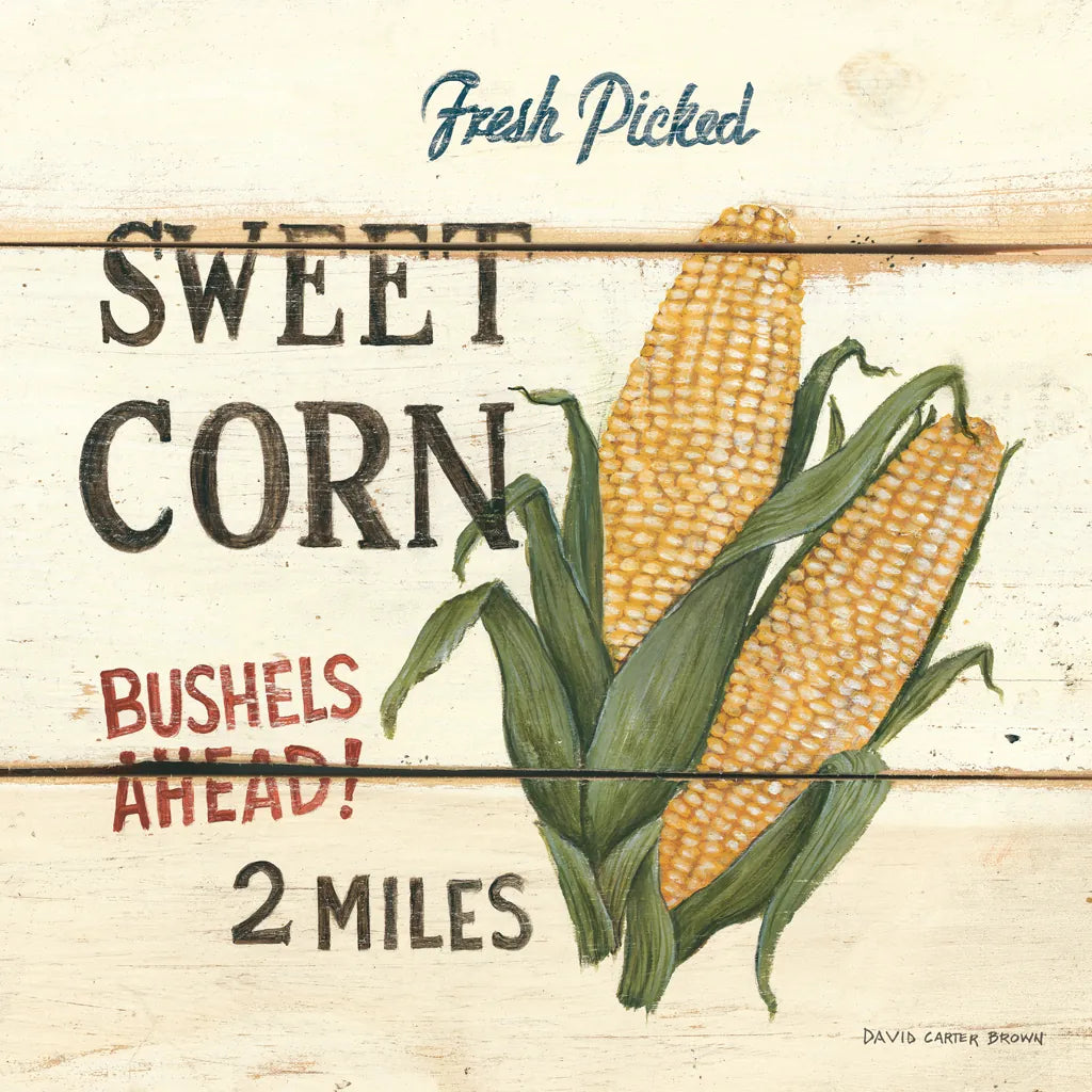 Fresh Picked Sweet Corn by David Carter Brown. SKU 3186a. Archival Giclee Fine art print for wall decor.