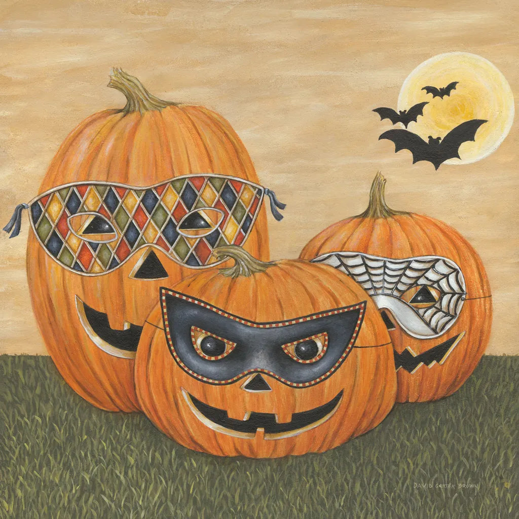 Funny Pumpkins by David Carter Brown. SKU 58951a. Archival Giclee Fine art print for wall decor.