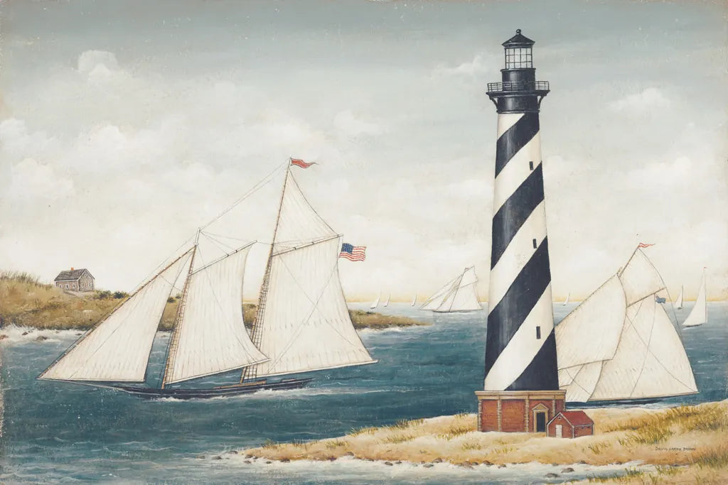 Hatteras Light by David Carter Brown. SKU 37654i. Archival Giclee Fine art print for wall decor.
