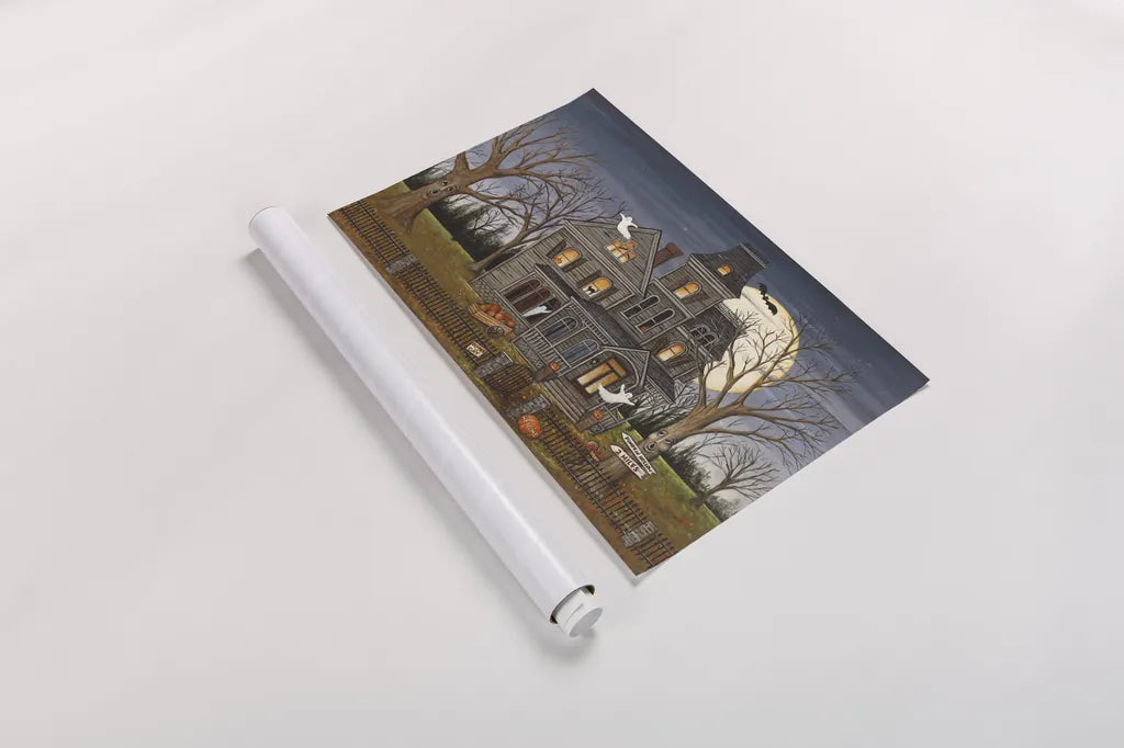 Haunted House Crop by David Carter Brown. shown as a rolled paper print. Available as archival giclee rolled canvas, fine art paper, or poster print. SKU 19989i.