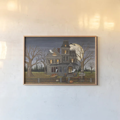 Haunted House Crop by David Carter Brown. shown as a paper print in a natural frame. Available as a archival giclee rolled canvas, fine art paper, or poster print. SKU 19989i.