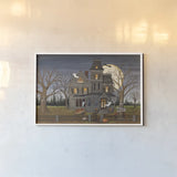 Haunted House Crop by David Carter Brown. shown as a paper print in a white frame. Available as a archival giclee rolled canvas, fine art paper, or poster print. SKU 19989i.
