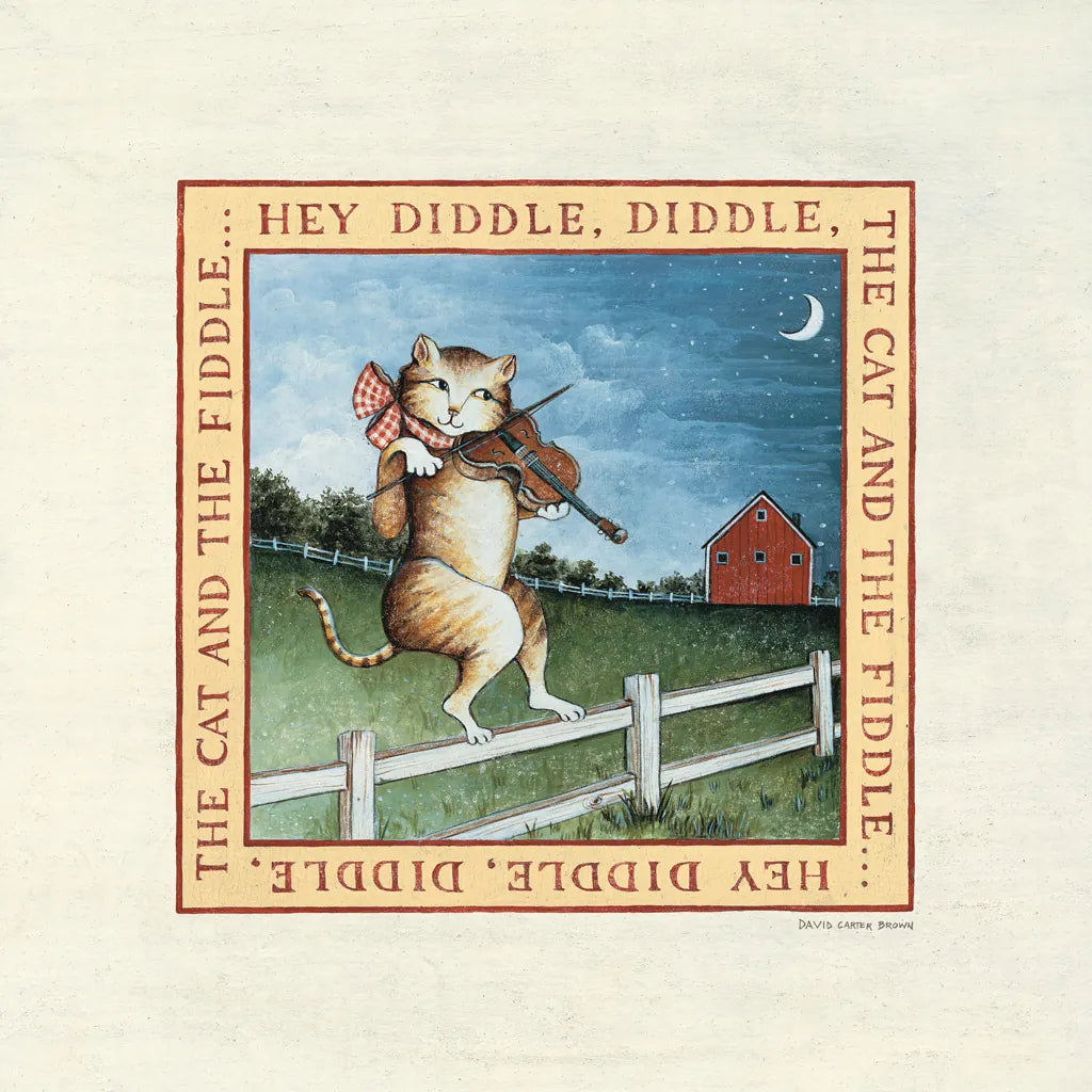 Hey Diddle Diddle by David Carter Brown. SKU 3152a. Archival Giclee Fine art print for wall decor.