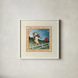 Hey Diddle Diddle by David Carter Brown. Shown in a crisp white glass frame for a clean and minimalist style. Available as an archival giclee rolled canvas, fine art paper, or poster print. SKU 3152a.