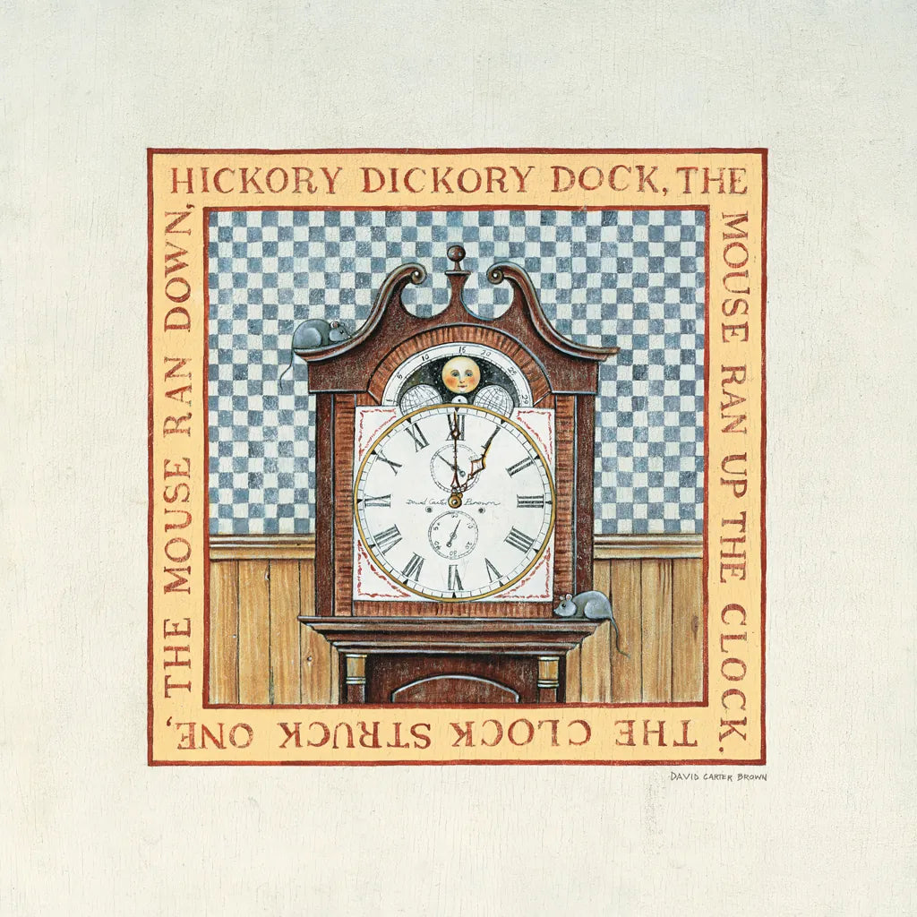 Hickory Dickory Dock by David Carter Brown. SKU 3155a. Archival Giclee Fine art print for wall decor.