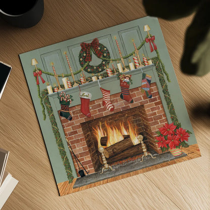 Home for the Holidays I by David Carter Brown. Shown as a detailed flat fine art print, highlighting archival giclee quality. Available as an archival giclee rolled canvas, fine art paper, or poster print. SKU 8944a.