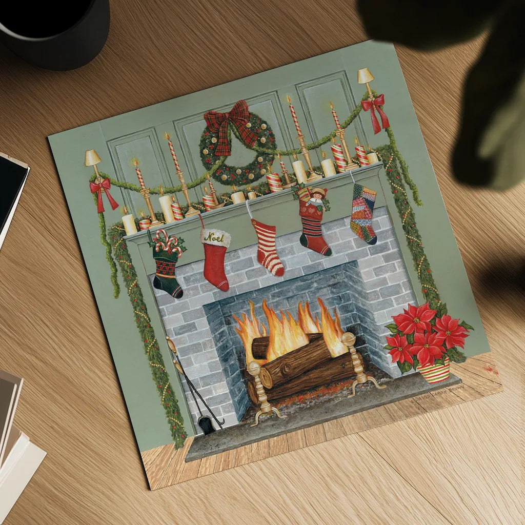 Home for the Holidays I Gray by David Carter Brown. Shown as a detailed flat fine art print, highlighting archival giclee quality. Available as an archival giclee rolled canvas, fine art paper, or poster print. SKU 59699a.