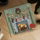 Home for the Holidays I Gray by David Carter Brown. Shown as a detailed flat fine art print, highlighting archival giclee quality. Available as an archival giclee rolled canvas, fine art paper, or poster print. SKU 59699a.