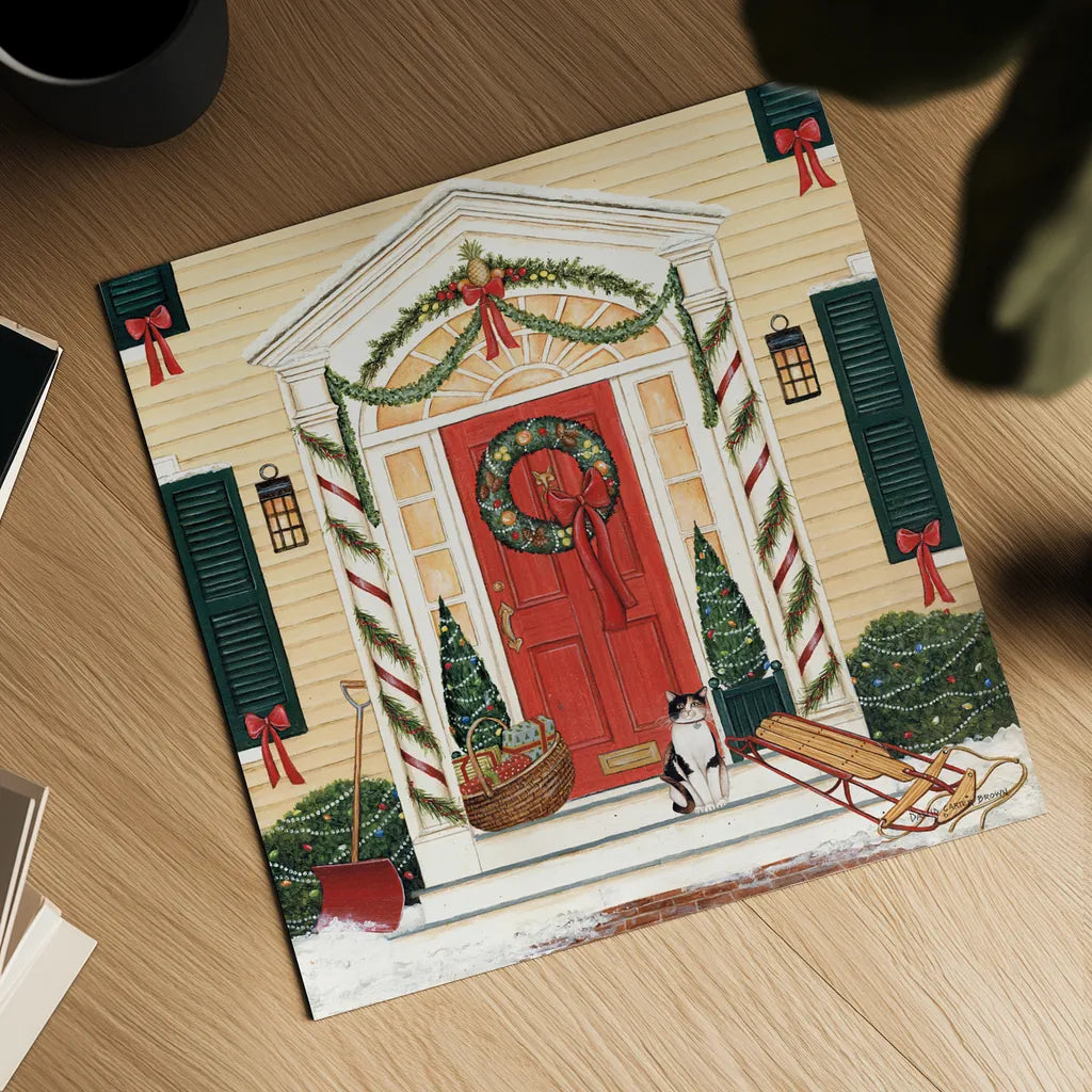 Home for the Holidays II by David Carter Brown. Shown as a detailed flat fine art print, highlighting archival giclee quality. Available as an archival giclee rolled canvas, fine art paper, or poster print. SKU 8945a.