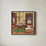Home for the Holidays III by David Carter Brown. Shown in a sleek black glass frame for a contemporary gallery look. Available as an archival giclee rolled canvas, fine art paper, or poster print. SKU 37527a.