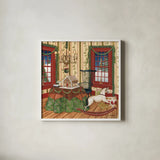 Home for the Holidays III by David Carter Brown. Shown in a crisp white glass frame for a clean and minimalist style. Available as an archival giclee rolled canvas, fine art paper, or poster print. SKU 37527a.