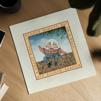 Humpty Dumpty by David Carter Brown. Shown as a detailed flat fine art print, highlighting archival giclee quality. Available as an archival giclee rolled canvas, fine art paper, or poster print. SKU 3154a.