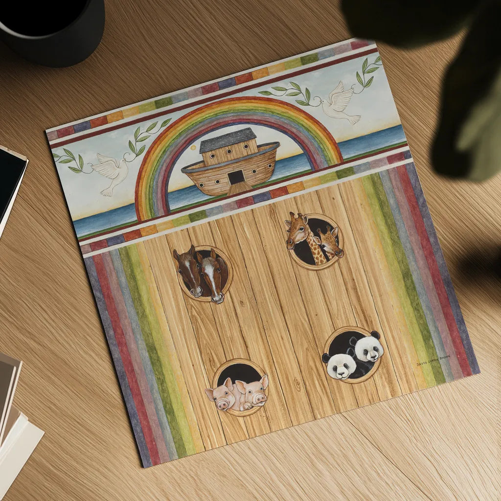 Noahs Ark II by David Carter Brown. Shown as a detailed flat fine art print, highlighting archival giclee quality. Available as an archival giclee rolled canvas, fine art paper, or poster print. SKU 98777a.