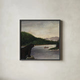 North Woods Bear II by David Carter Brown. Shown in a sleek black glass frame for a contemporary gallery look. Available as an archival giclee rolled canvas, fine art paper, or poster print. SKU 26765a.