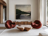 North Woods Bear II by David Carter Brown. Shown as extra-large giant wall art in a modern living room. Available as an archival giclee rolled canvas, fine art paper, or poster print. SKU 26765a.