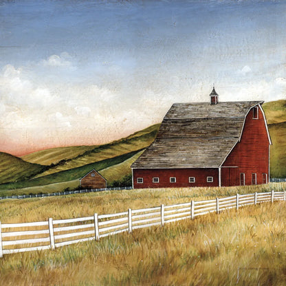 Old Red Barn by David Carter Brown. SKU 30174a. Archival Giclee Fine art print for wall decor.