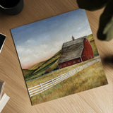 Old Red Barn by David Carter Brown. Shown as a detailed flat fine art print, highlighting archival giclee quality. Available as an archival giclee rolled canvas, fine art paper, or poster print. SKU 30174a.