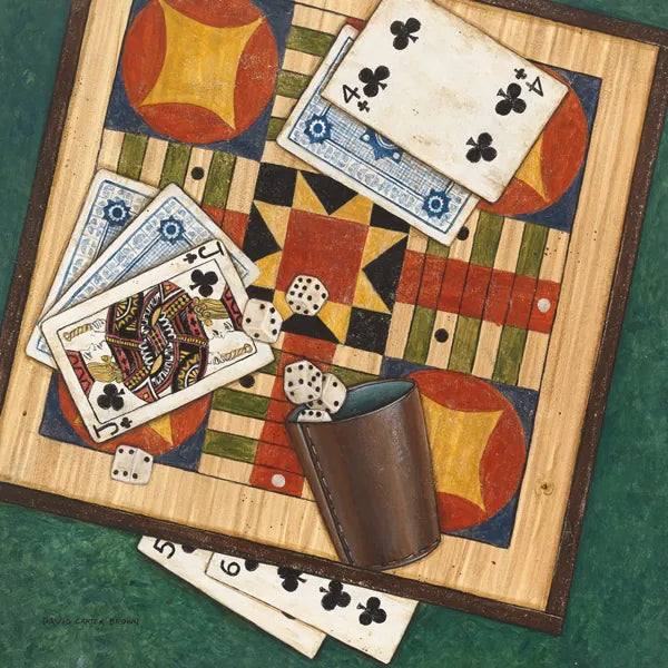 Parcheesi by David Carter Brown. SKU 1259a. Archival Giclee Fine art print for wall decor.