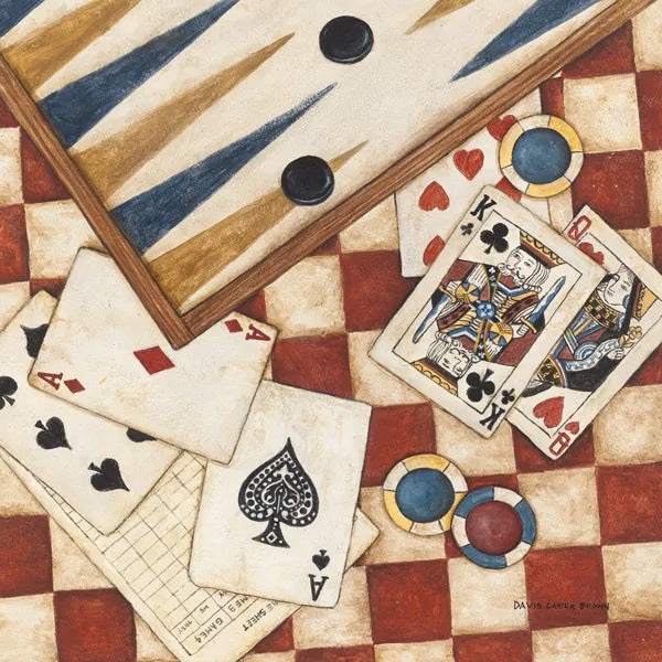 Poker by David Carter Brown. SKU 1260a. Archival Giclee Fine art print for wall decor.