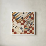 Poker by David Carter Brown. Shown in a crisp white glass frame for a clean and minimalist style. Available as an archival giclee rolled canvas, fine art paper, or poster print. SKU 1260a.