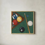 Pool by David Carter Brown. Shown in a natural wood glass frame for a timeless modern aesthetic. Available as an archival giclee rolled canvas, fine art paper, or poster print. SKU 1261a.