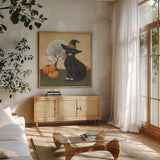 Pretty Kitty by David Carter Brown. Shown in a natural wood frame in a cozy modern living room. Available as an archival giclee rolled canvas, fine art paper, or poster print. SKU 58949a.