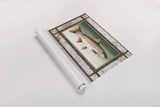 Rainbow Trout Birch Border by David Carter Brown. shown as a rolled paper print. Available as archival giclee rolled canvas, fine art paper, or poster print. SKU 3161i.