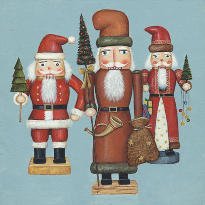 Santa Nutcrackers by David Carter Brown. SKU 27109a. Archival Giclee Fine art print for wall decor.