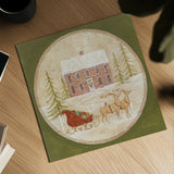 Santas Sleigh by David Carter Brown. Shown as a detailed flat fine art print, highlighting archival giclee quality. Available as an archival giclee rolled canvas, fine art paper, or poster print. SKU 26450a.