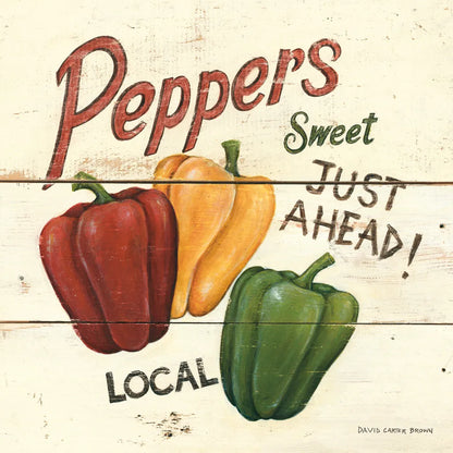 Sweet Peppers by David Carter Brown. SKU 3183a. Archival Giclee Fine art print for wall decor.