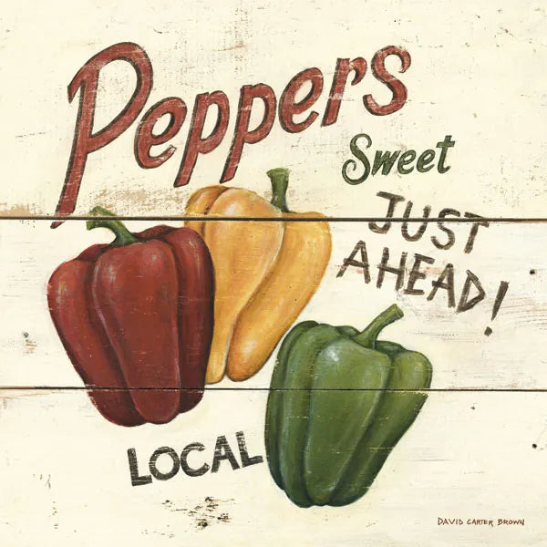 Sweet Peppers by David Carter Brown. SKU 3191a. Archival Giclee Fine art print for wall decor.