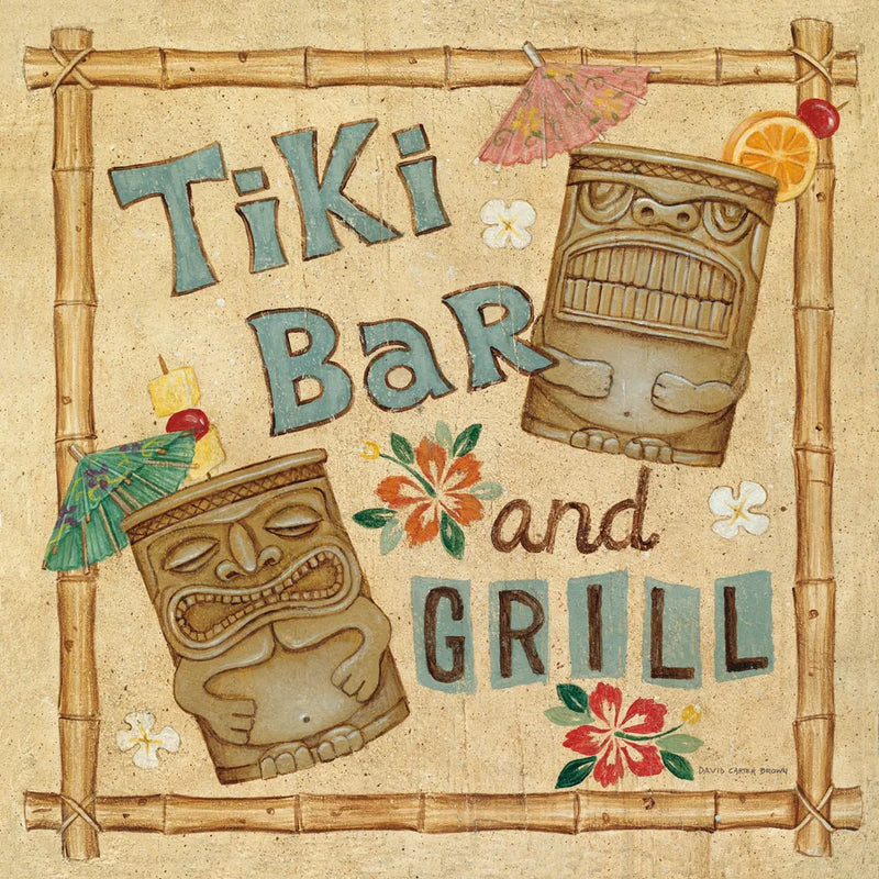 Tiki Bar by David Carter Brown. SKU 3208a. Archival Giclee Fine art print for wall decor.