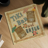 Tiki Bar by David Carter Brown. Shown as a detailed flat fine art print, highlighting archival giclee quality. Available as an archival giclee rolled canvas, fine art paper, or poster print. SKU 3208a.