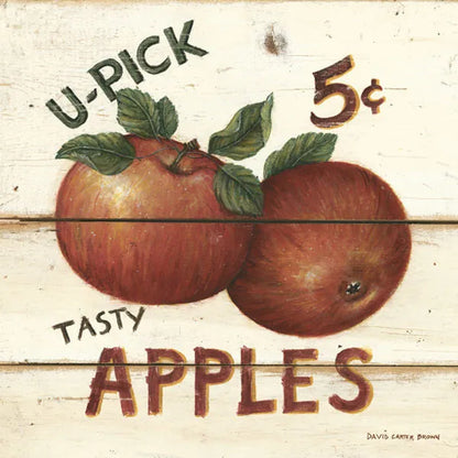 U-Pick Apples by David Carter Brown. SKU 3182a. Archival Giclee Fine art print for wall decor.