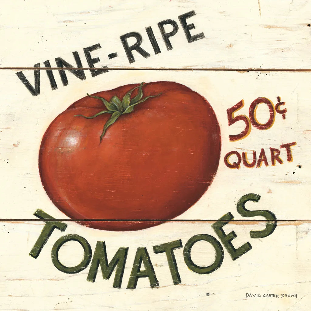 Vine Ripe Tomatoes by David Carter Brown. SKU 3184a. Archival Giclee Fine art print for wall decor.