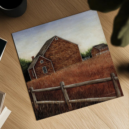 Weathered Barns by David Carter Brown. Shown as a detailed flat fine art print, highlighting archival giclee quality. Available as an archival giclee rolled canvas, fine art paper, or poster print. SKU 19505a.
