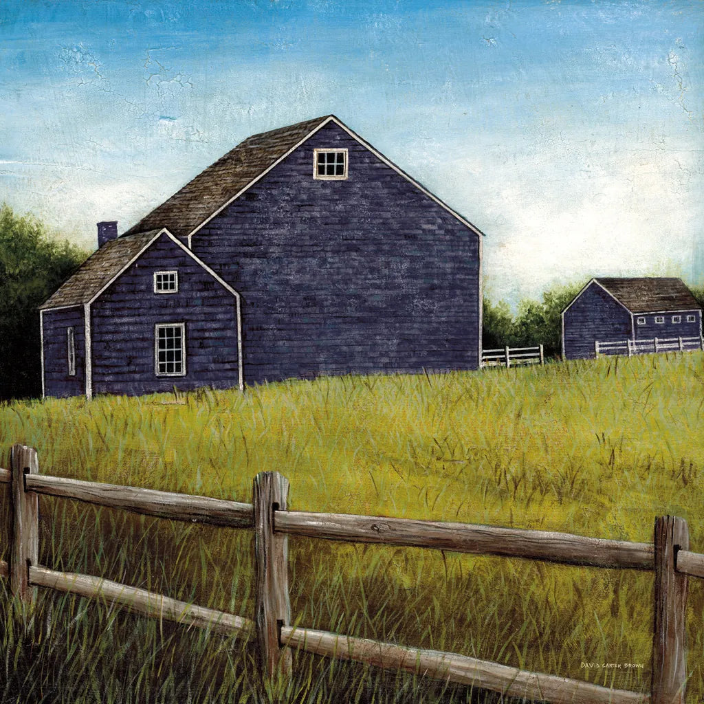 Weathered Barns Navy by David Carter Brown. SKU 70435a. Archival Giclee Fine art print for wall decor.