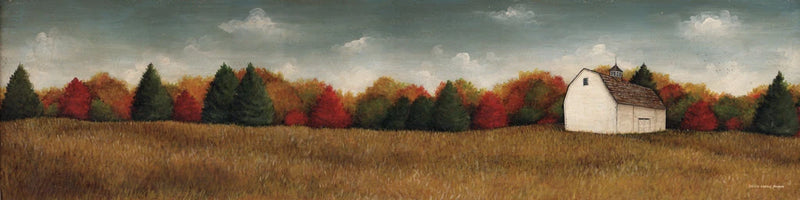 White Barn in Field by David Carter Brown