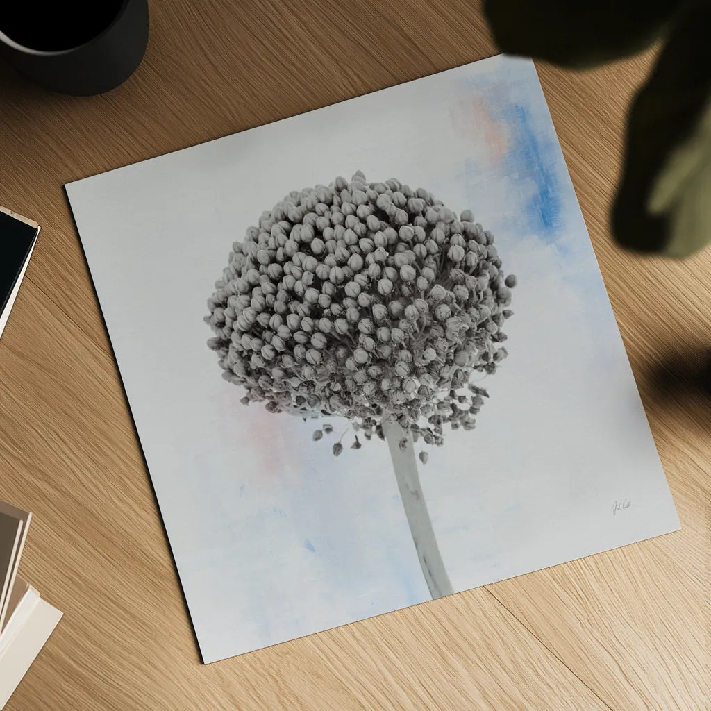 Agapanthus I by Deborah Revell. Shown as a detailed flat fine art print, highlighting archival giclee quality. Available as an archival giclee rolled canvas, fine art paper, or poster print. SKU 91621a.