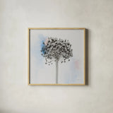 Agapanthus II by Deborah Revell. Shown in a natural wood glass frame for a timeless modern aesthetic. Available as an archival giclee rolled canvas, fine art paper, or poster print. SKU 91622a.
