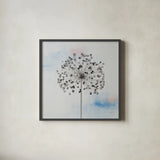 Agapanthus III by Deborah Revell. Shown in a sleek black glass frame for a contemporary gallery look. Available as an archival giclee rolled canvas, fine art paper, or poster print. SKU 91623a.