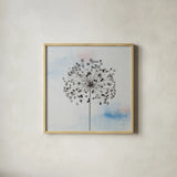 Agapanthus III by Deborah Revell. Shown in a natural wood glass frame for a timeless modern aesthetic. Available as an archival giclee rolled canvas, fine art paper, or poster print. SKU 91623a.