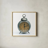 Alarm Clock by Deborah Revell. Shown in a natural wood glass frame for a timeless modern aesthetic. Available as an archival giclee rolled canvas, fine art paper, or poster print. SKU 92063a.