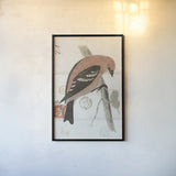American White Winged Crossbill by Deborah Revell. shown as a paper print in a black flame. Available as a archival giclee rolled canvas, fine art paper, or poster print. SKU 101630h.