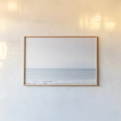 Aqua Sea by Deborah Revell. shown as a paper print in a natural frame. Available as a archival giclee rolled canvas, fine art paper, or poster print. SKU 100316i.