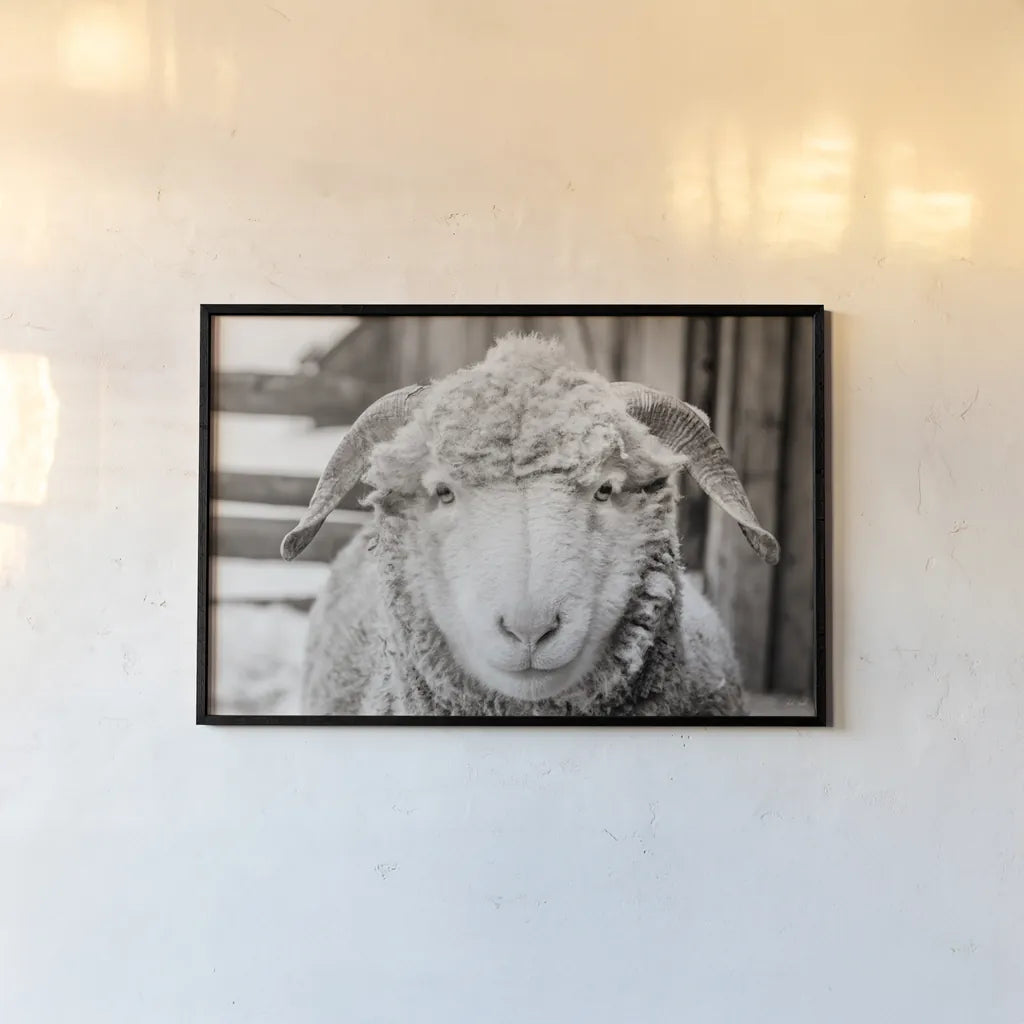 Barn Buddy I by Deborah Revell. shown as a paper print in a black flame. Available as a archival giclee rolled canvas, fine art paper, or poster print. SKU 96301i.