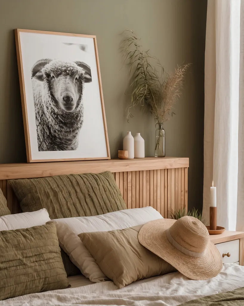 Barn Buddy II by Deborah Revell. shown as a paper print in a natural frame. Available as a archival giclee rolled canvas, fine art paper, or poster print. SKU 96302h.