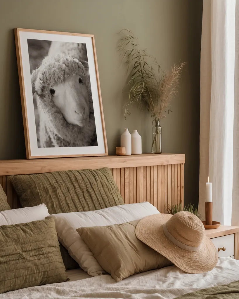 Barn Buddy IV by Deborah Revell. shown as a paper print in a natural frame. Available as a archival giclee rolled canvas, fine art paper, or poster print. SKU 96304h.